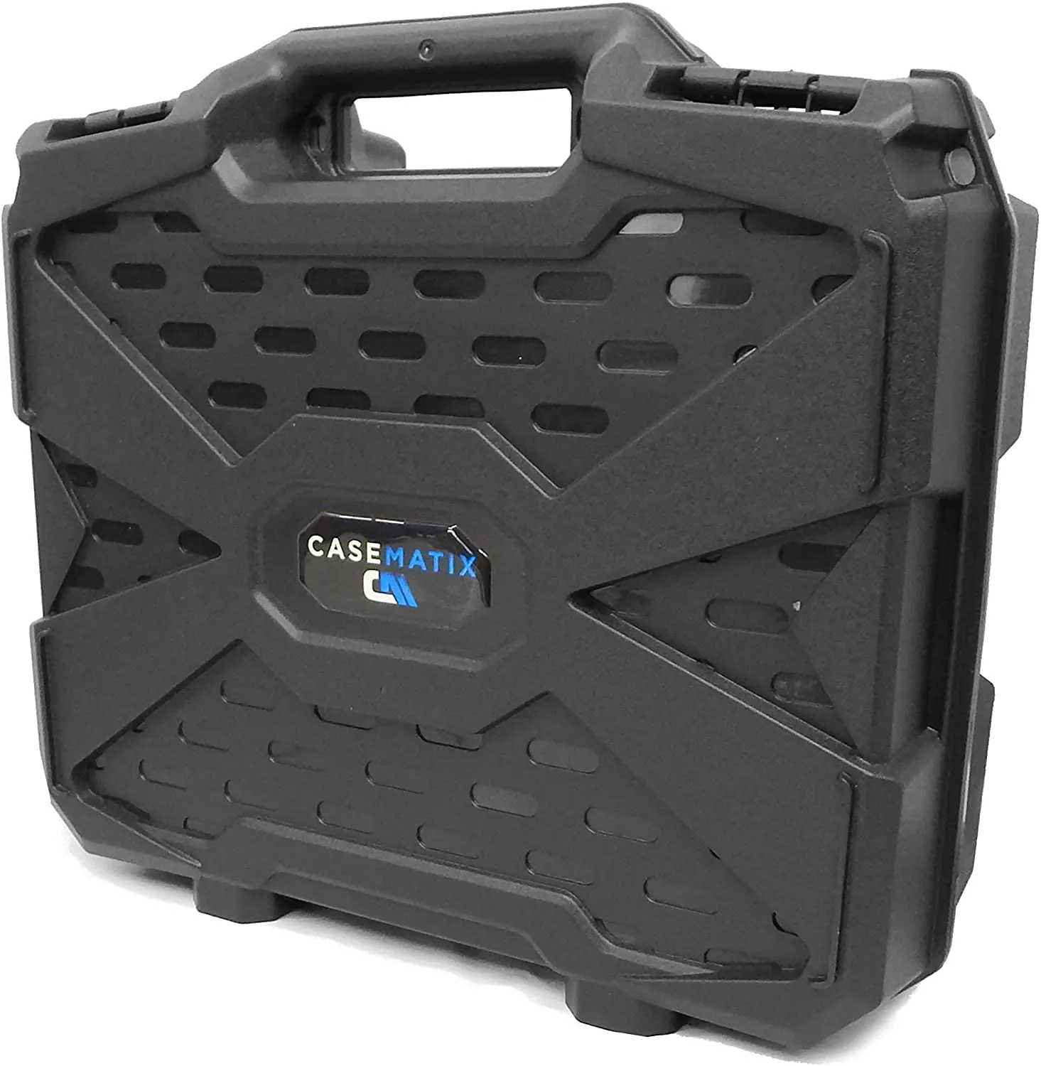 CASEMATIX 17 inch Mobile Podcast Station Travel Case for Microphones, Recorders, Laptops and Cables with Dual Customizable Foam Layers, Case Only