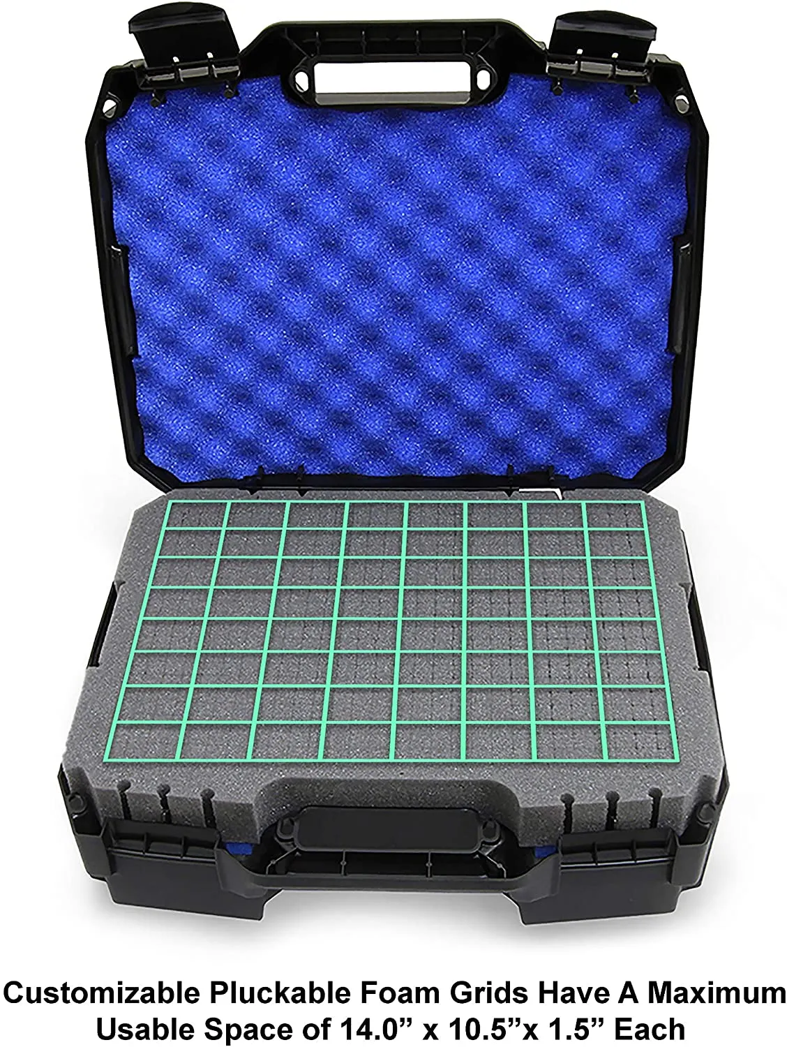 CASEMATIX 17 inch Mobile Podcast Station Travel Case for Microphones, Recorders, Laptops and Cables with Dual Customizable Foam Layers, Case Only