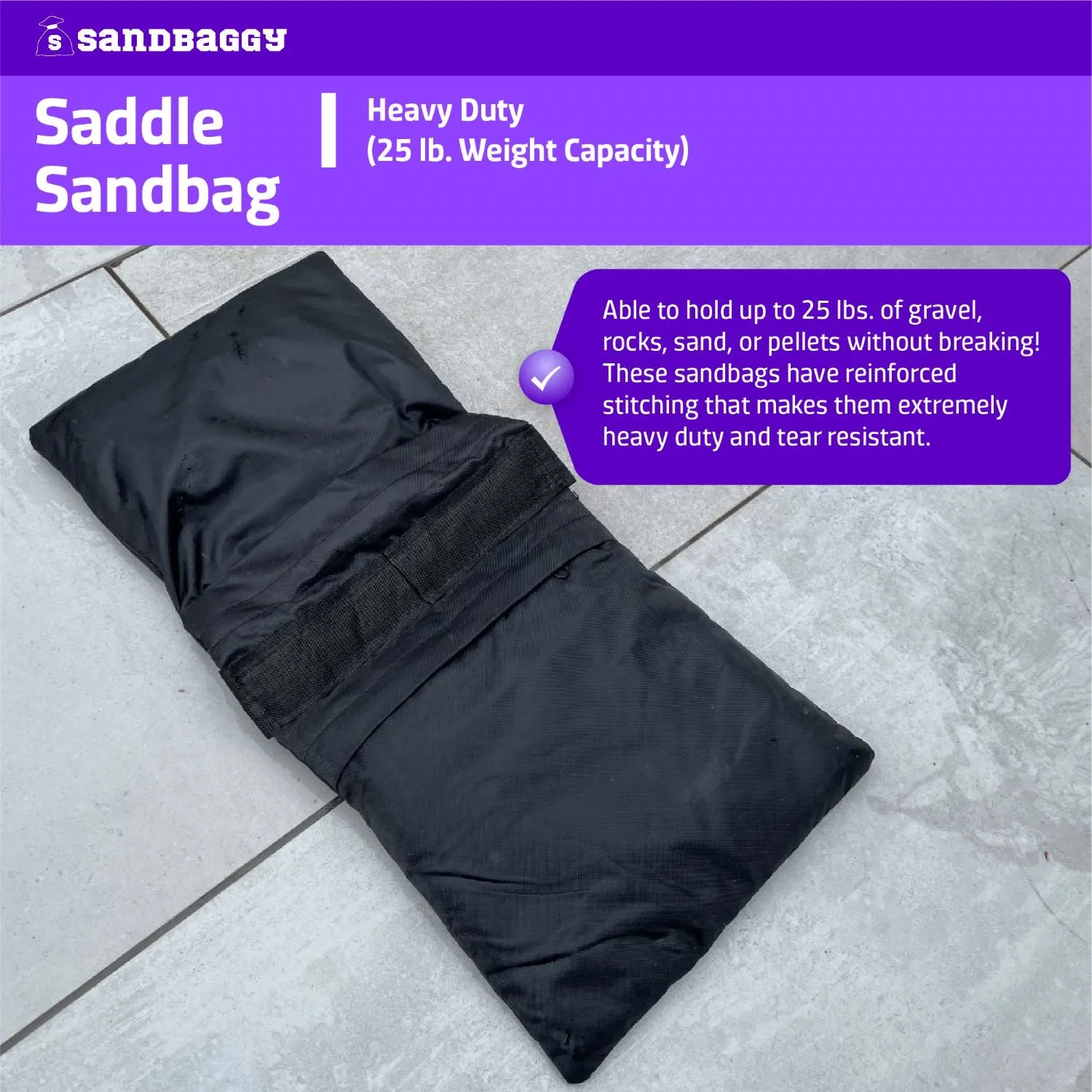 Custom Printed Saddle Sandbags For Photography - 25 lb. Capacity