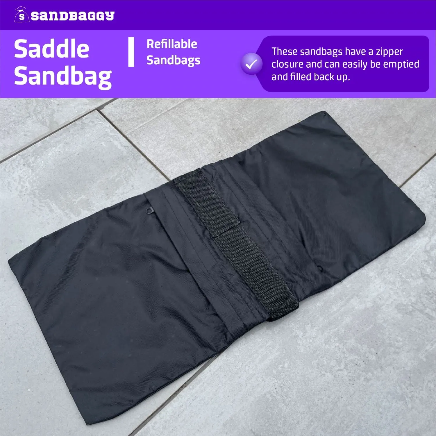 Custom Printed Saddle Sandbags For Photography - 25 lb. Capacity