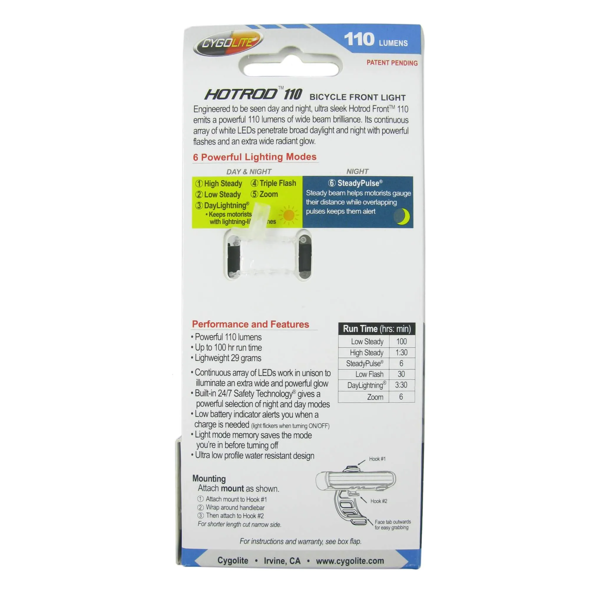 Cygolite Hotrod 110 Lumen Rechargeable Headlight