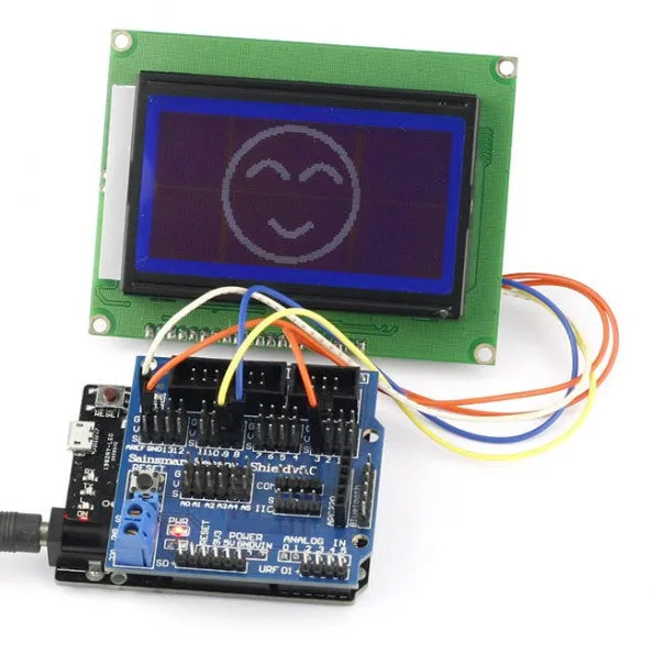 [Discontinued] SainSmart Leonardo R3 12864 LCD Sensor Shield V5 Kit For Arduino AVR ATmega8U2