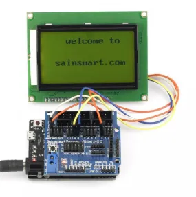 [Discontinued] SainSmart Leonardo R3 12864 LCD Yellow Sensor Shield V5 Kit For Arduino AVR ATmega8U2