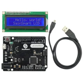 [Discontinued] SainSmart Leonardo R3 ATMEGA32U4   IIC LCD 1602  USB Cable Kit For Arduino