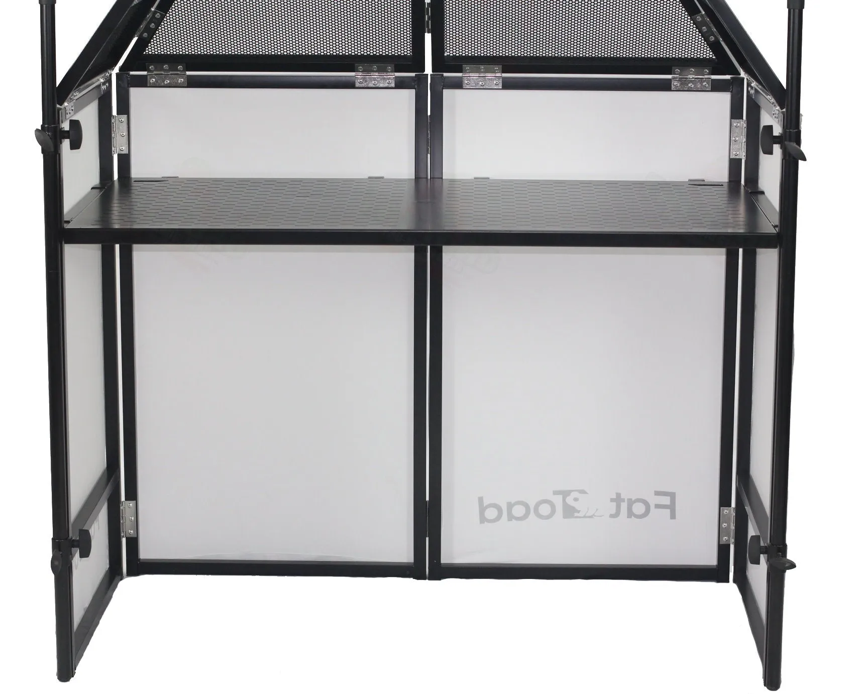 DJ Booth Tabletop With 8FT Lighting Truss Stand Package by FAT TOAD - Foldable Panel Portable Stage by GeekStands.com