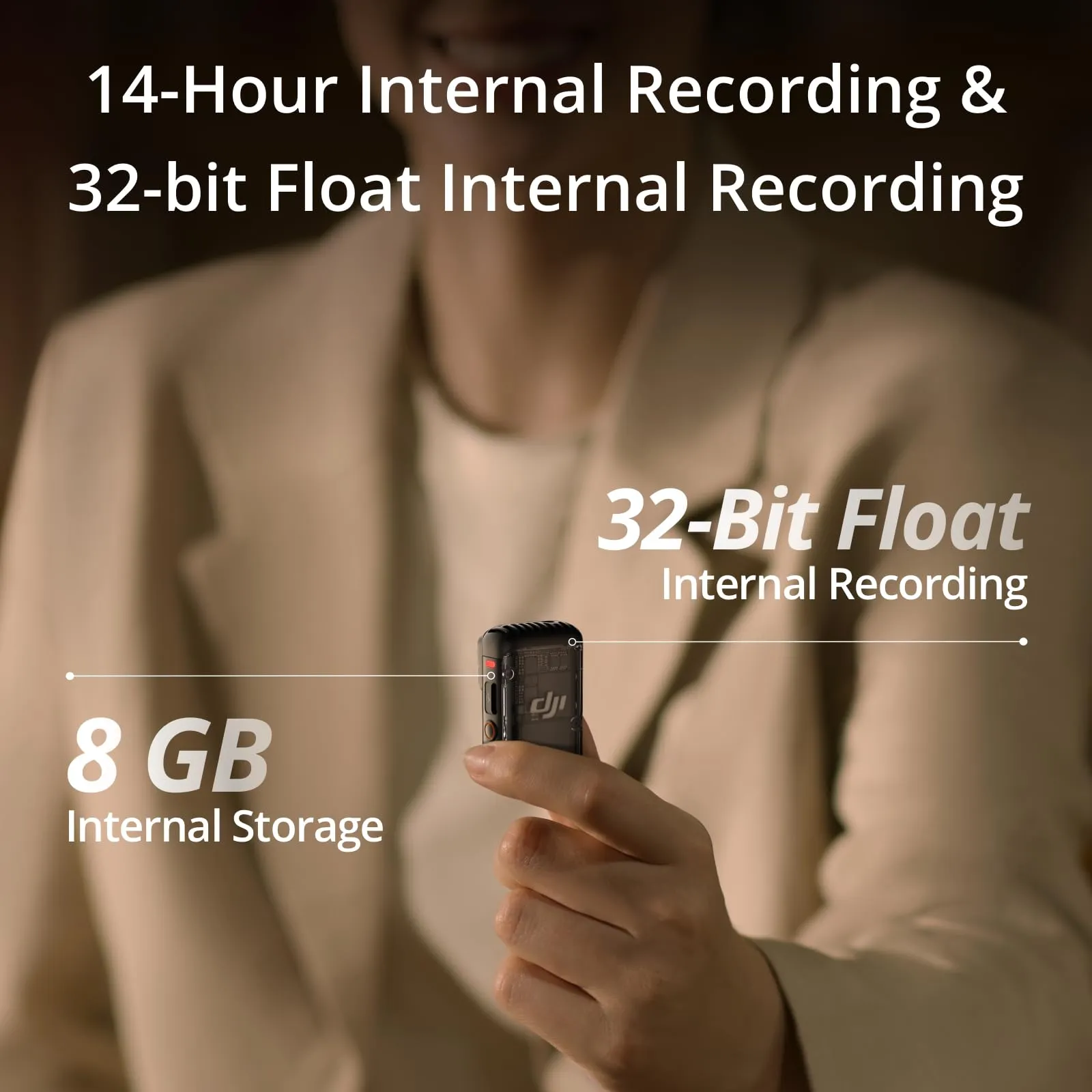 DJI Mic 2 (1 TX   1 RX), Wireless Microphone with Intelligent Noise Cancelling, 32-bit Float Internal Recording, Optimized Sound, 250m (820 ft.) Range, Microphone for iPhone, Android, Camera, Vlogs