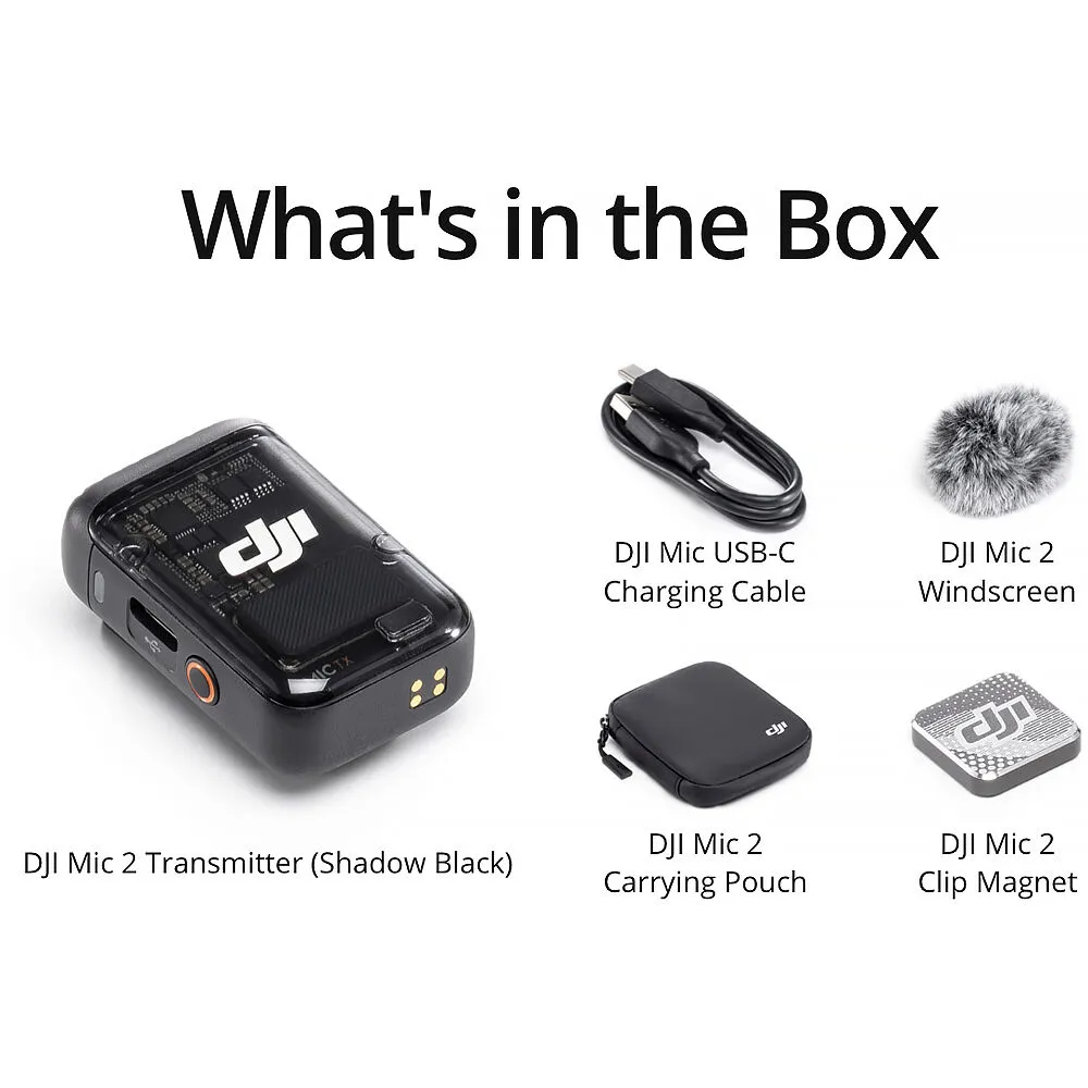 DJI MM Mic 2 1TX Transmitter - Shadow Black