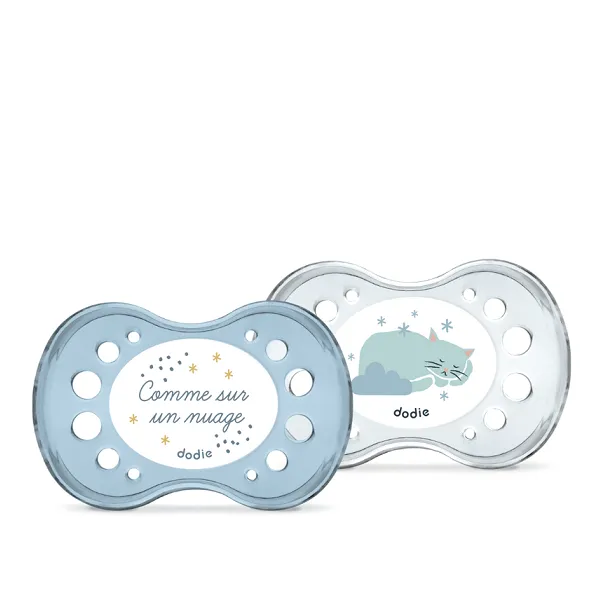 Dodie - Anatomical Duo Soothers 6  months Night I Dream Without Any Ring A36