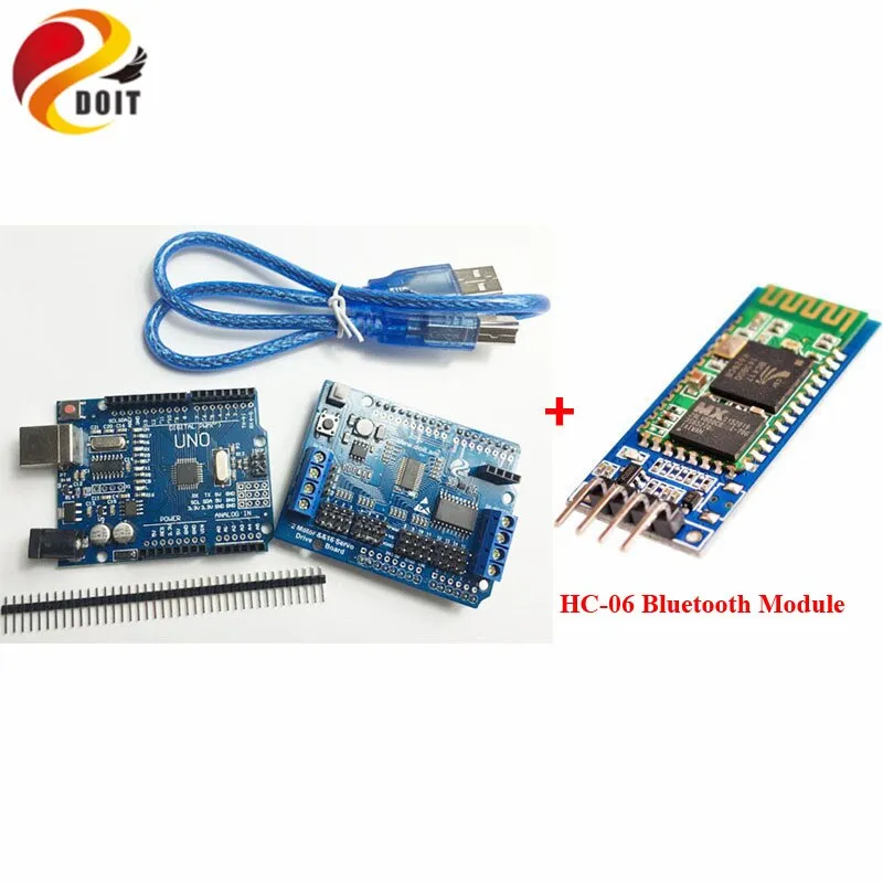 DOIT WiFi/Blutooth Robotic Controller Kit Servo Motor Driver Board DT-06 Serial WiFi HC-06 Bluetooth Module for Arduino