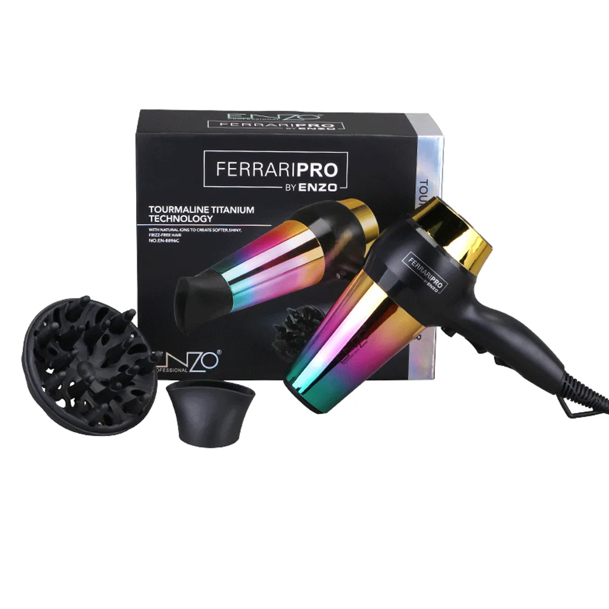 Enzo Ferrari Pro Rainbow Tourmaline Titanium Dryer