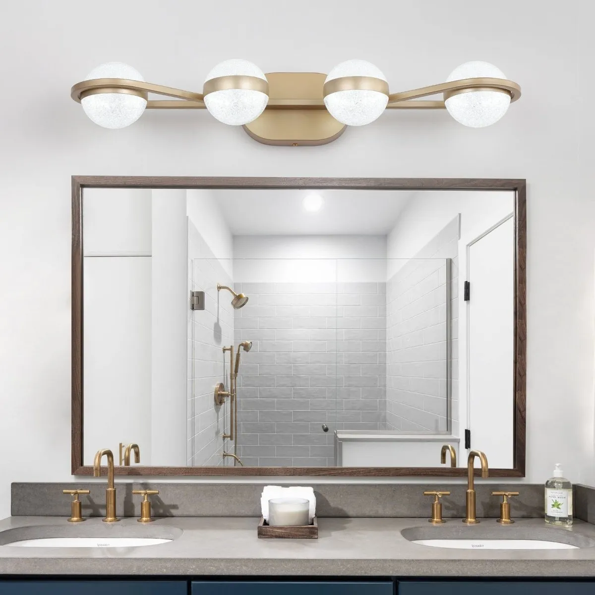 ExBrite Vanity Lights,4-Light Bathroom Light Fixtures, LED Bulbs,For Mirror Kitchen Living Room Hallway Cabinet Porch