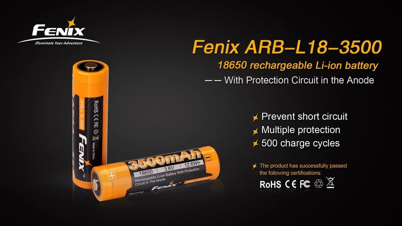 Fenix ARBL18 High-Capacity 18650 Battery - 3500mAh