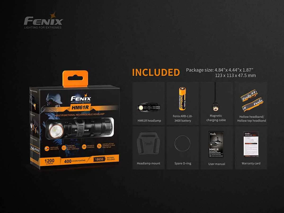 Fenix HM61R Rechargeable Multi-Use Headlamp - 1200 Lumens