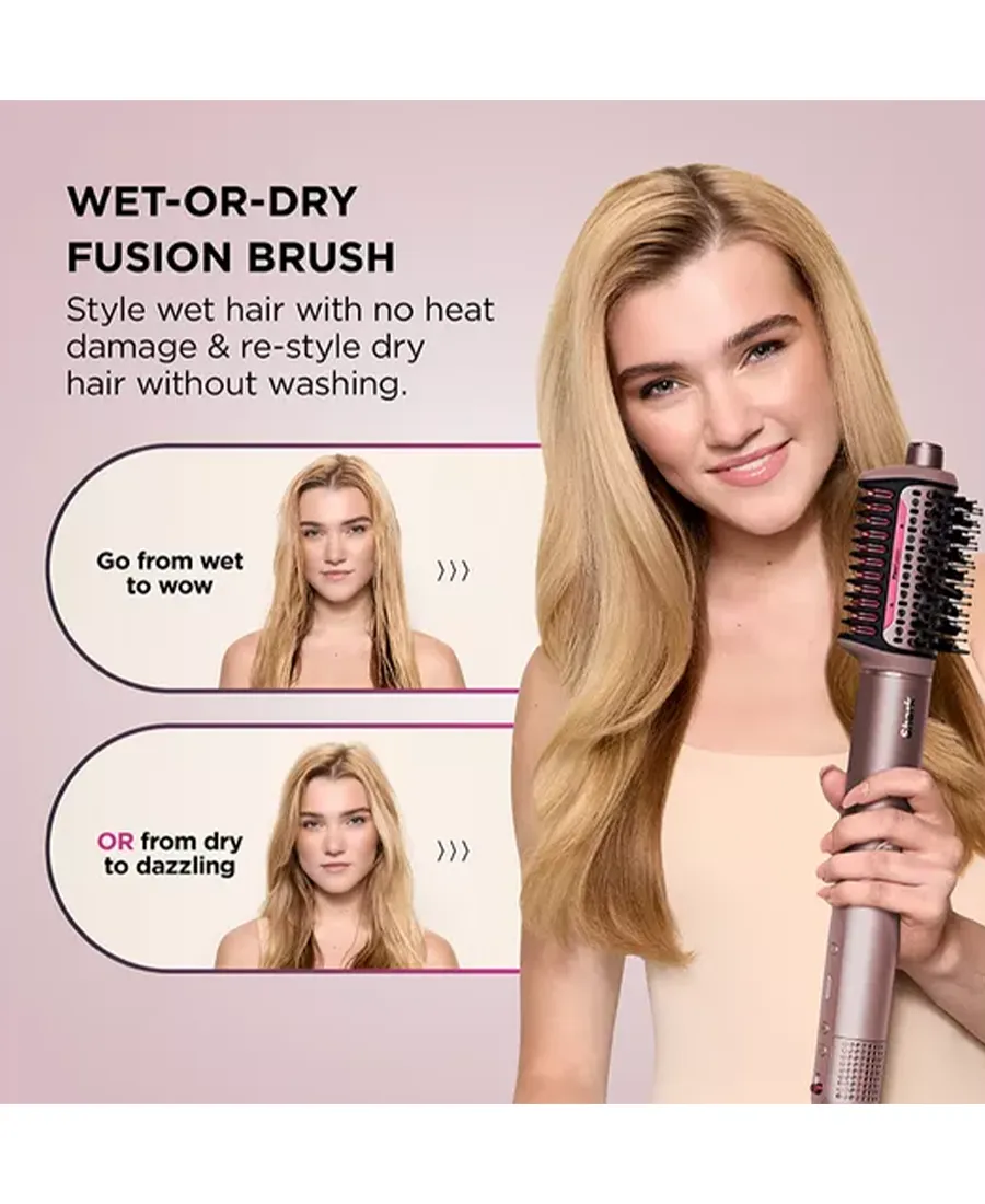FlexFusion Straight 5-in-1 Air Styler & Dryer & Ceramic Straightener with Case | Cosmic Blush