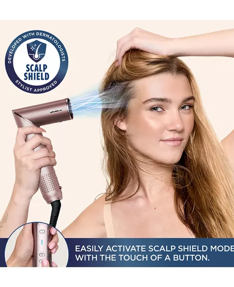 FlexFusion Straight 5-in-1 Air Styler & Dryer & Ceramic Straightener with Case | Cosmic Blush