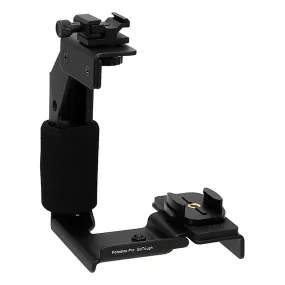 Fotodiox Pro GoTough Grip and QR Mount - Black Aluminum Camera Light Bracket, Action Grip with QR Base Mount for GoPro HERO Mounting Buckle System