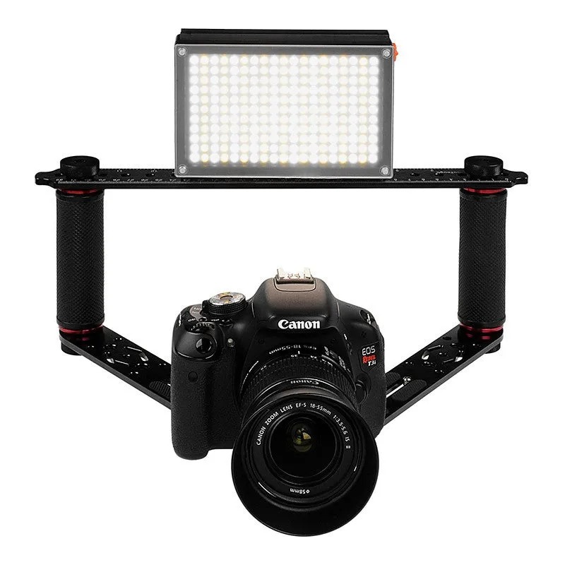 Fotodiox Pro GoTough Wedge with Tripod Adapter II - Aluminum Camera Diving Tray & Camcorder Sports Action Stabilizing Grip System for GoPro HERO 2-Prong Mounting System