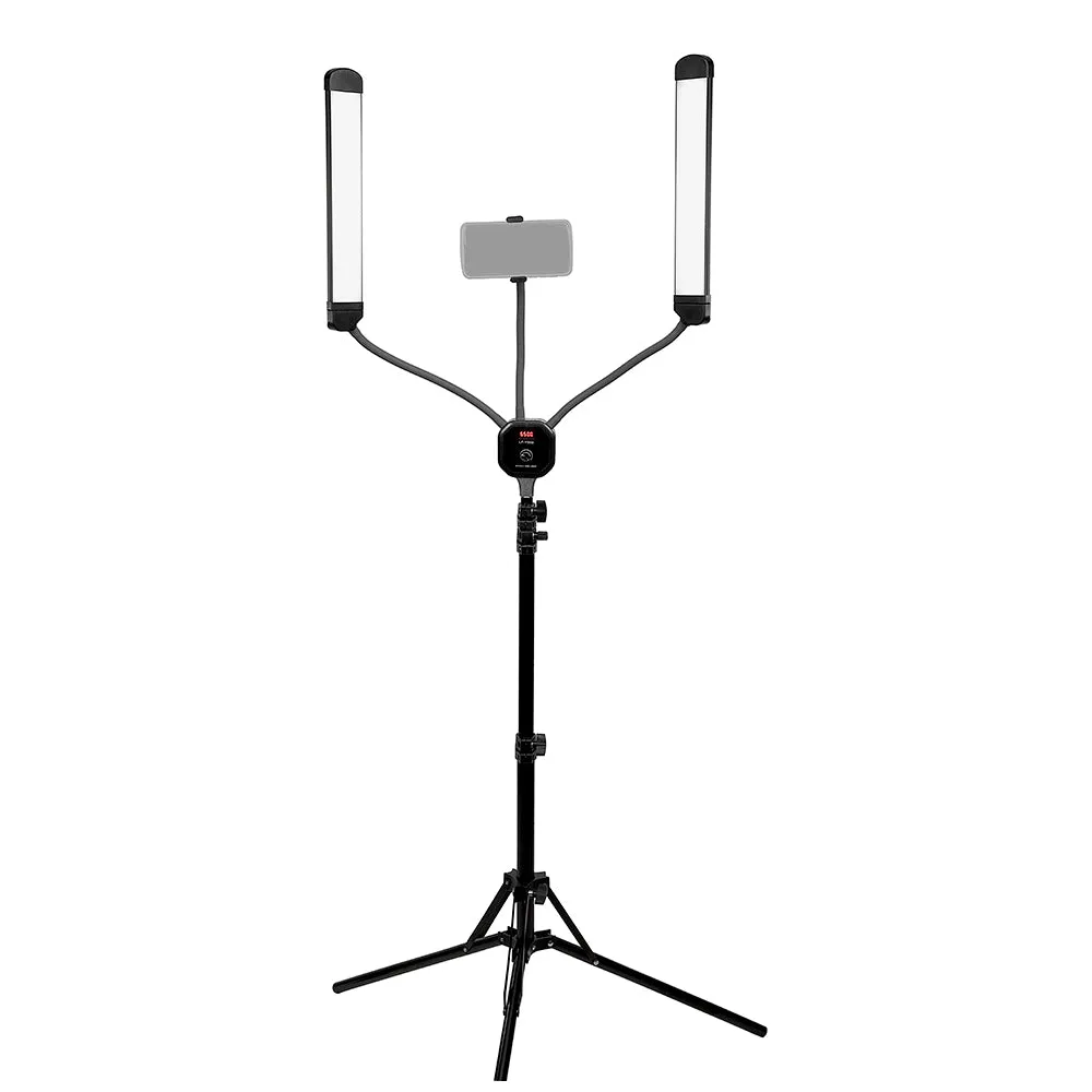 Fotodiox Selfie Starlite Stix Vlog Light Kit w/ Tripod - 2x 11in Bi-Color Dimmable LED Wand Lights for Portrait, Photography, Makeup, YouTube, Live Streaming Video and more