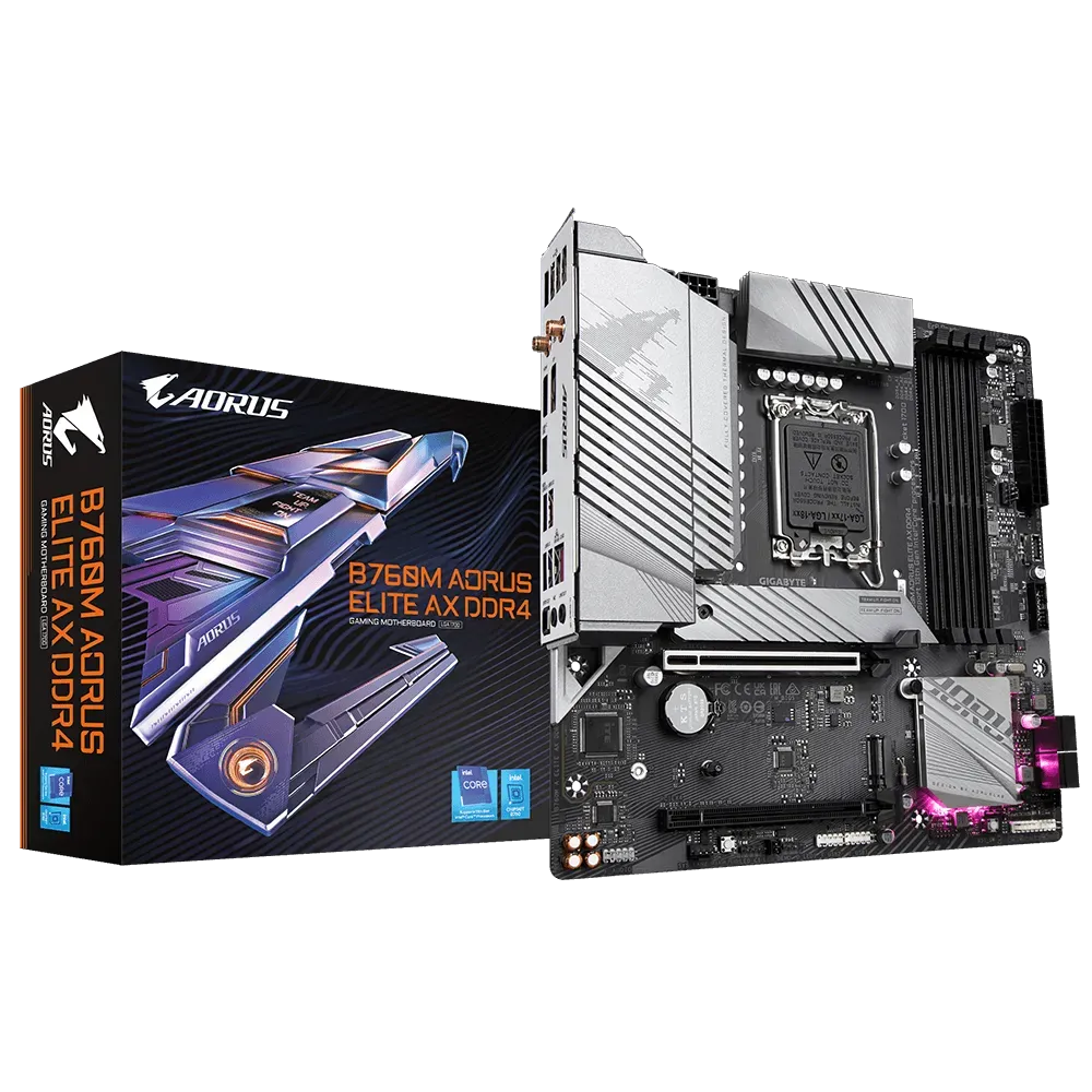 GIGABYTE B760M AORUS ELITE AX DDR4,LGA 1700 mATX Motherboard