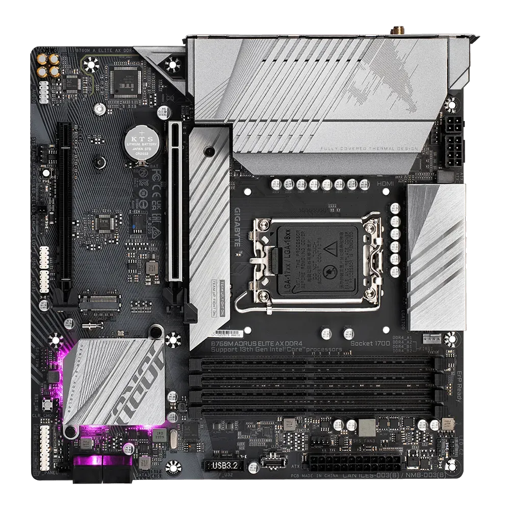 GIGABYTE B760M AORUS ELITE AX DDR4,LGA 1700 mATX Motherboard