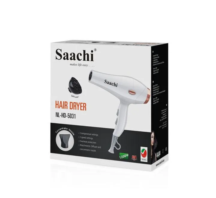 Hair Dryer With Diffuser And Concentrator Nozzle
