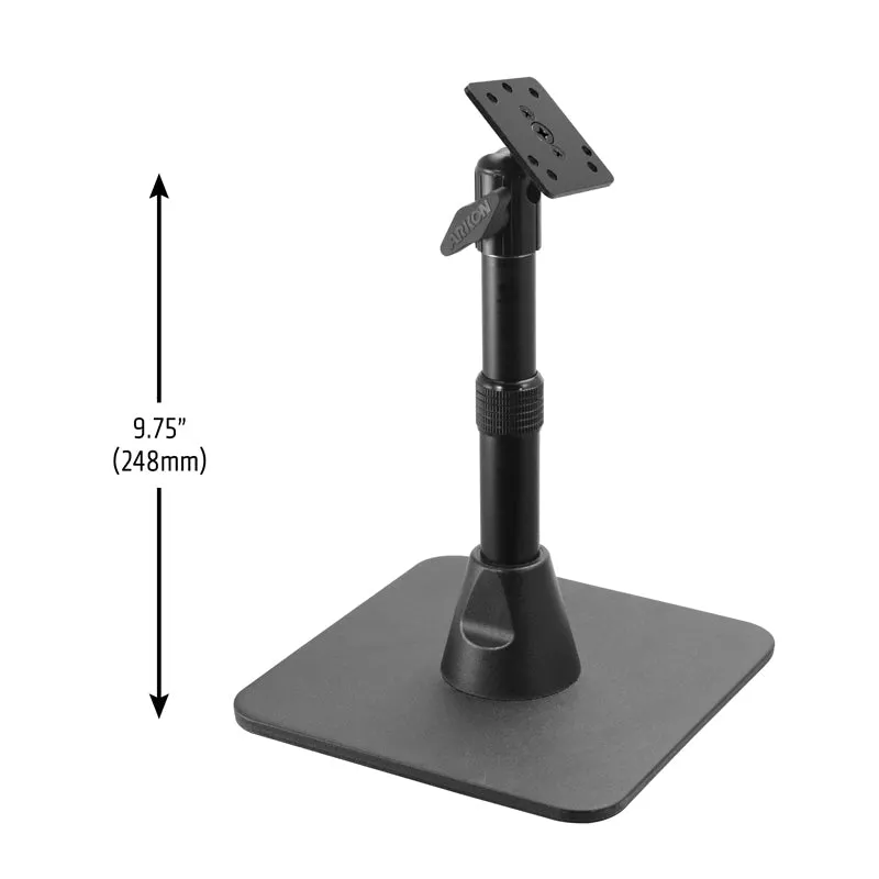 Heavy-Duty Pedestal Stand with Weighted Base and Telescoping Arm - 4-Hole AMPS Compatible