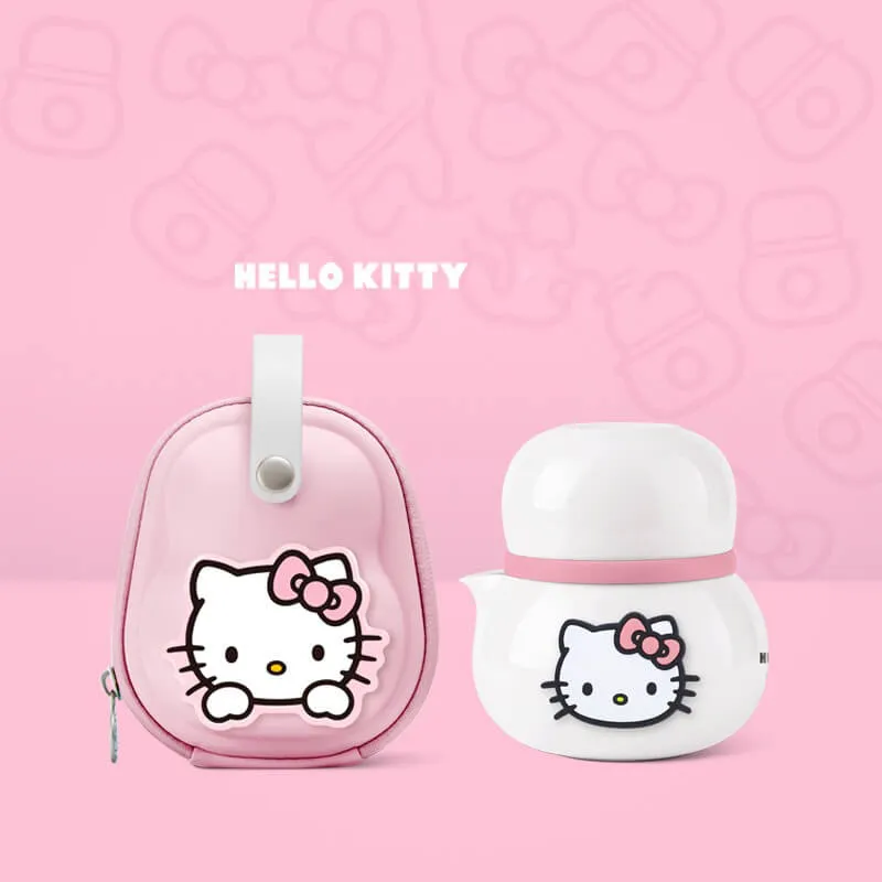 Hello Kitty Ceramic Travel Tea Set With Teapot & Cups
