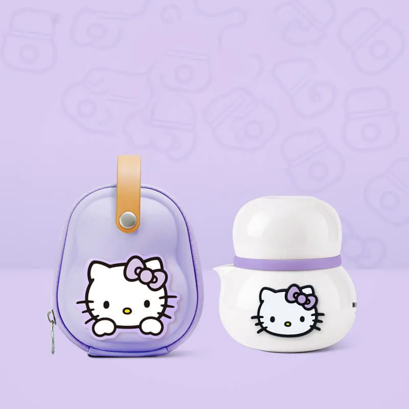 Hello Kitty Ceramic Travel Tea Set With Teapot & Cups