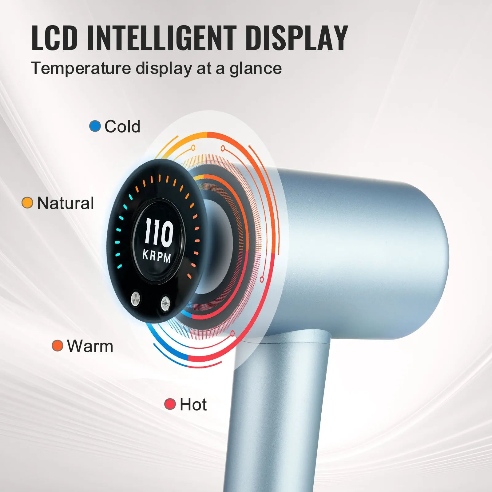 High-Speed Hair Dryer with 105,000RPM Motor & LCD Thermo-Control