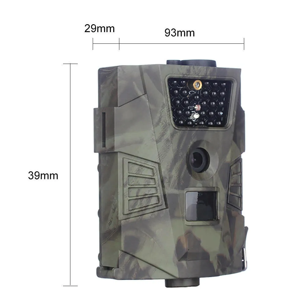 HT001 Outdoor Hunt-ing Trial Camera with Remote Control Scouting Video Camera Adopted Sensitive PIR Infrared Sensor VGA AA Batter-y Operated USB Cable IP54 Water Resistance for Sport Cycling