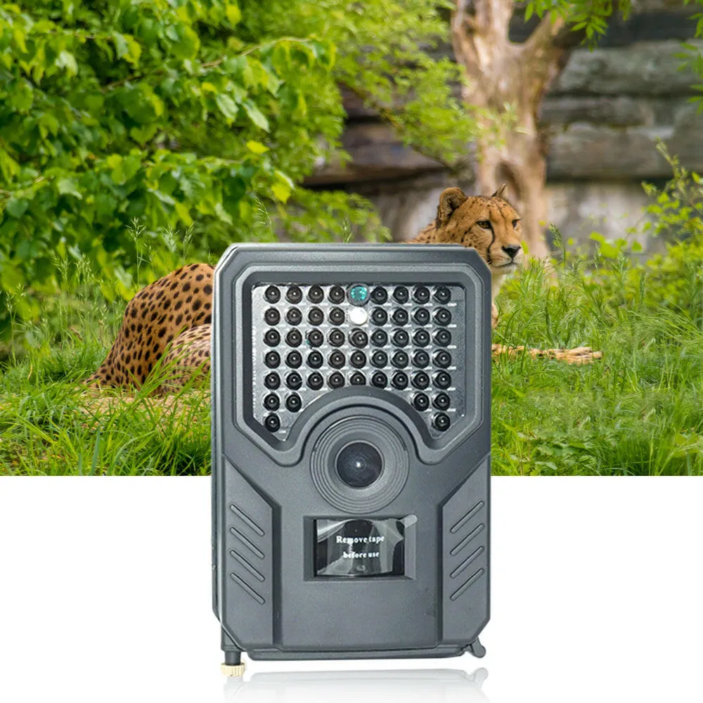 HT001 Outdoor Hunt-ing Trial Camera with Remote Control Scouting Video Camera Adopted Sensitive PIR Infrared Sensor VGA AA Batter-y Operated USB Cable IP54 Water Resistance for Sport Cycling