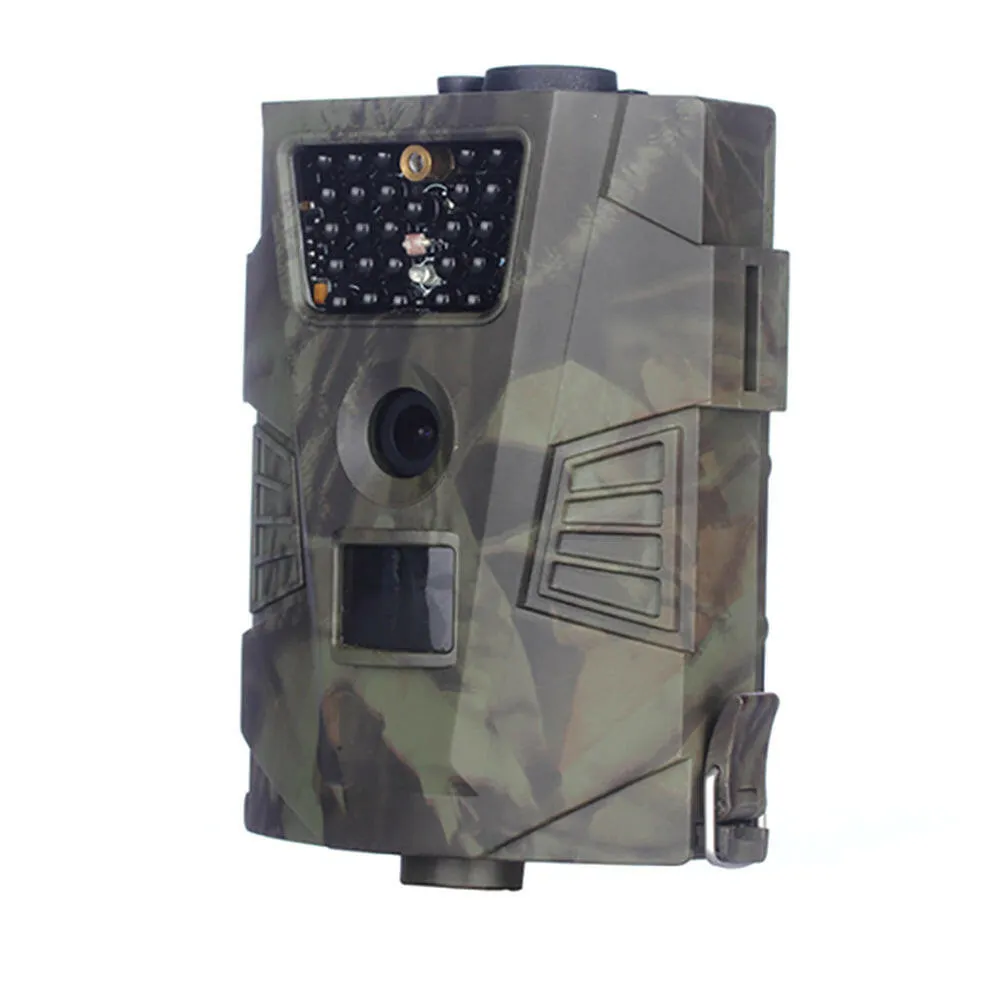 HT001 Outdoor Hunt-ing Trial Camera with Remote Control Scouting Video Camera Adopted Sensitive PIR Infrared Sensor VGA AA Batter-y Operated USB Cable IP54 Water Resistance for Sport Cycling