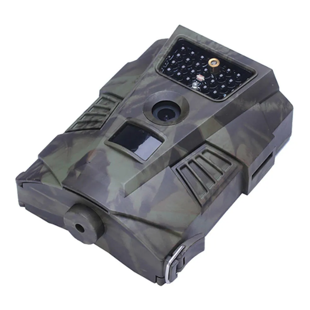 HT001 Outdoor Hunt-ing Trial Camera with Remote Control Scouting Video Camera Adopted Sensitive PIR Infrared Sensor VGA AA Batter-y Operated USB Cable IP54 Water Resistance for Sport Cycling