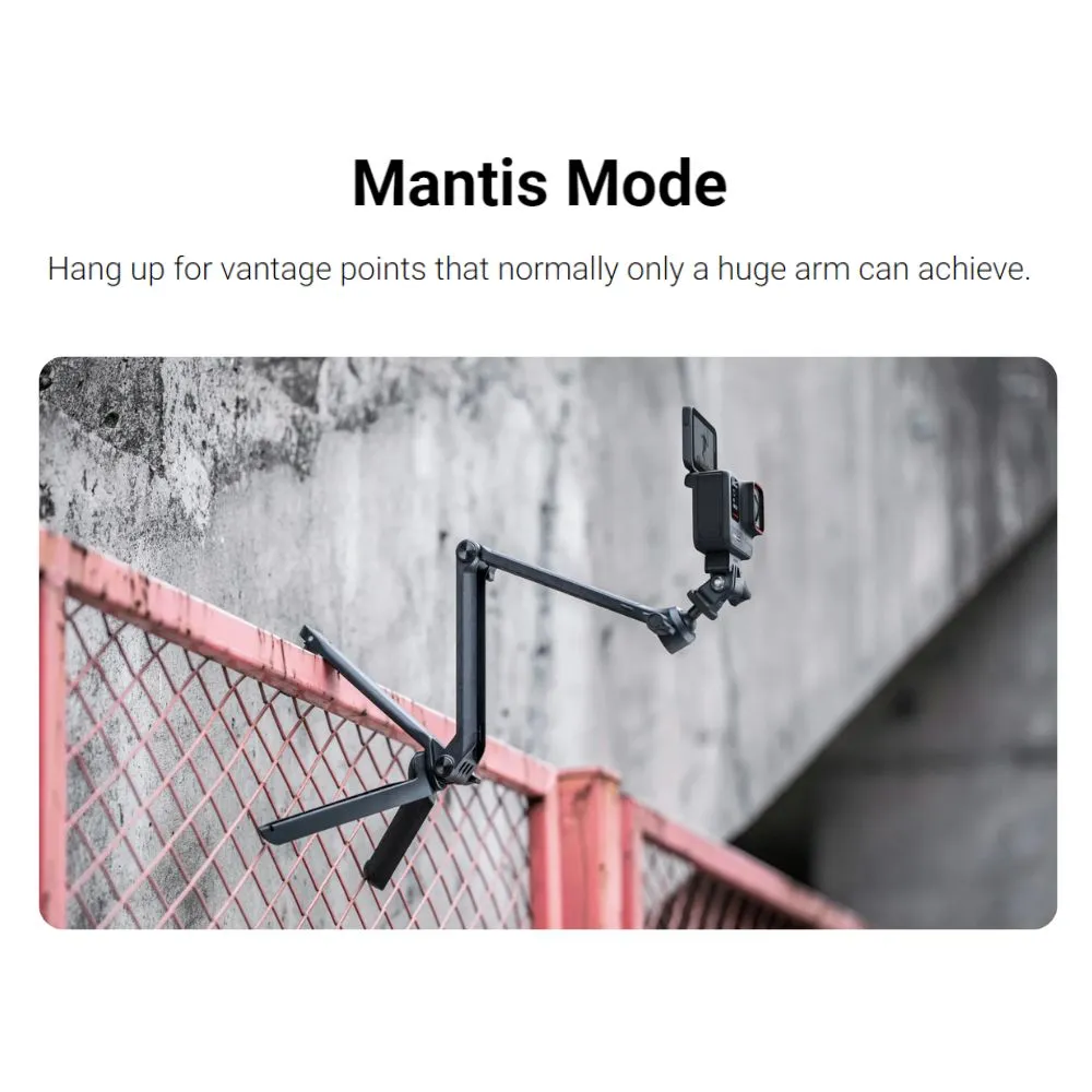 Insta360 x PGYTECH Multi Mount for Action Camera 3-in-1 Multi Function Tripod, Selfie Stick, and Magic Arm with Mantis Mode CINSTAV/F