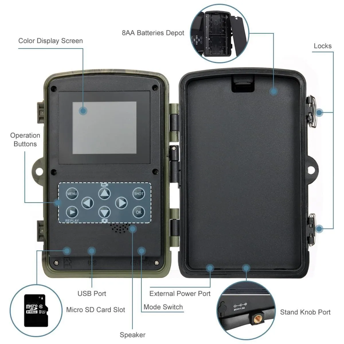 K&F Concept K&F HC-801A 16MP/0.3 seconds Trigger/3 PIR HD Outdoor trail camera Waterproof Hunting Infrared Night Vision Camera