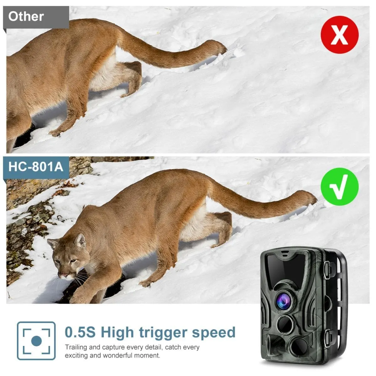 K&F Concept K&F HC-801A 16MP/0.3 seconds Trigger/3 PIR HD Outdoor trail camera Waterproof Hunting Infrared Night Vision Camera