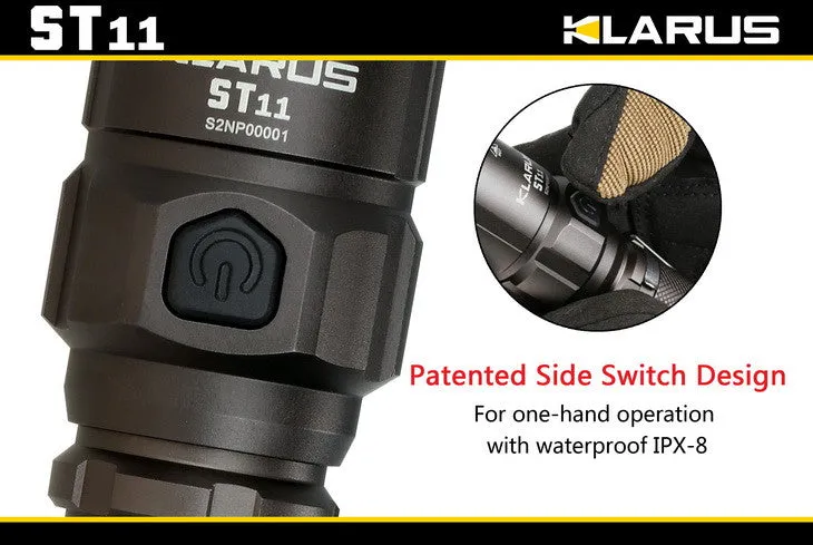 Klarus ST11 LED Flashlight with CREE XM-L2 U2 LED - 900 Lumens