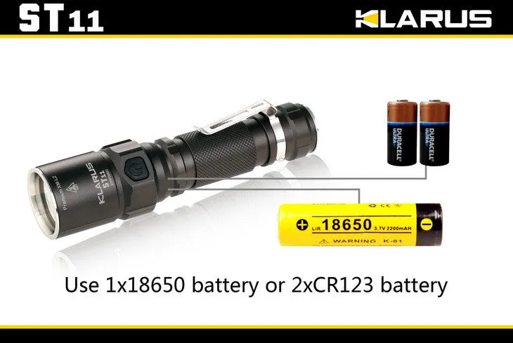 Klarus ST11 LED Flashlight with CREE XM-L2 U2 LED - 900 Lumens