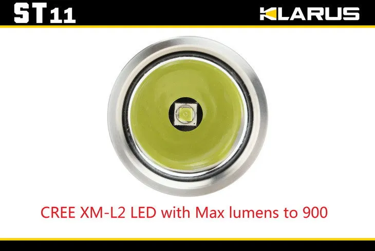 Klarus ST11 LED Flashlight with CREE XM-L2 U2 LED - 900 Lumens