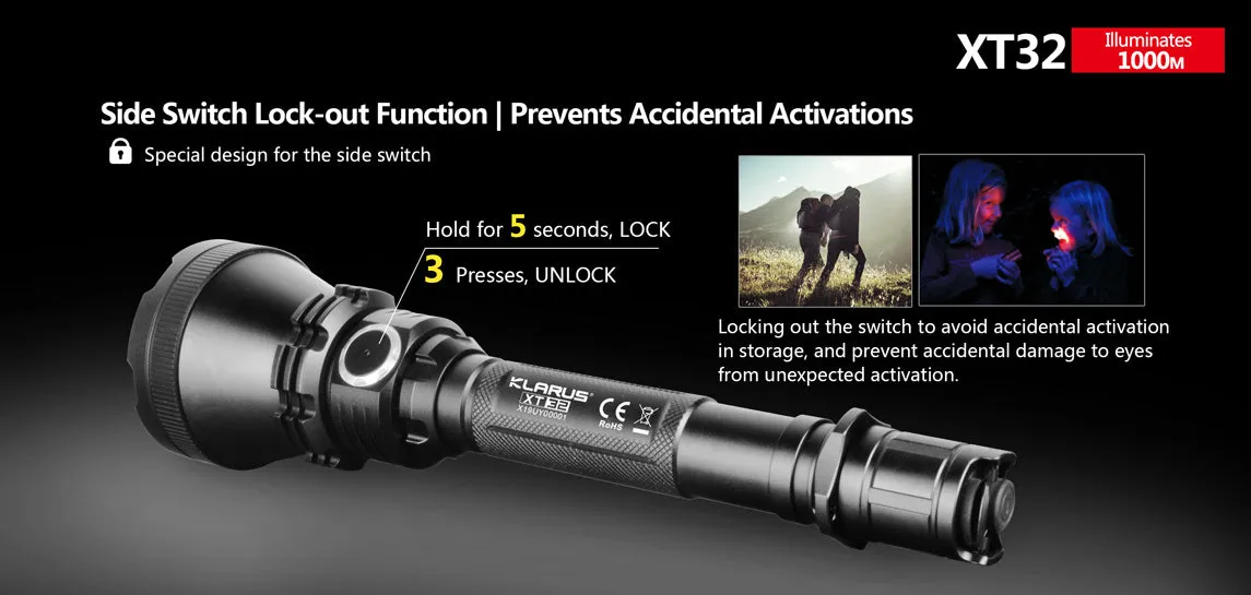 Klarus - XT32 Hunting LED Flashlight 1200LM Torch