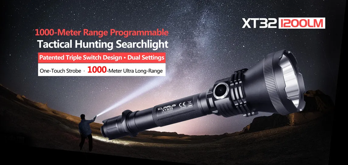 Klarus - XT32 Hunting LED Flashlight 1200LM Torch
