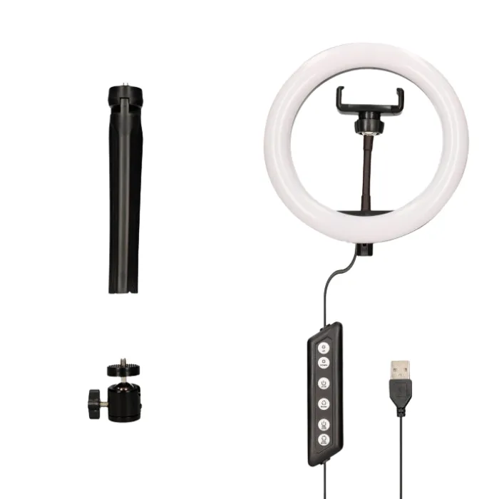 Ksix Studio LED Ring With Tripod For Smartphone - Black | 114613