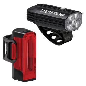 LEZYNE Fusion Drive Pro 600  and Strip Drive 300  Bicycle Light Set, Front and Rear Pair, 600/300 Lumen, USB-C Rechargeable