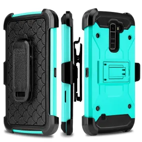 LG Stylo 2 / LG Stylo 2 V Case, Premium Tough Hybrid Holster Triple Layer Protector Case [Kickstand] Swivel Locking Belt Clip for LG Stylo 2 / LG Stylo 2 V - Teal