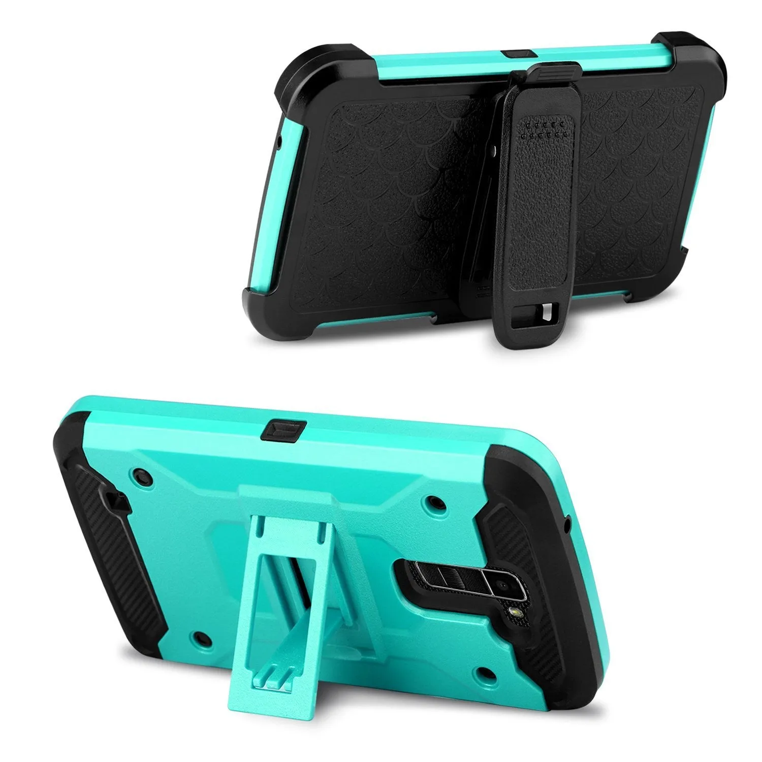 LG Stylo 2 / LG Stylo 2 V Case, Premium Tough Hybrid Holster Triple Layer Protector Case [Kickstand] Swivel Locking Belt Clip for LG Stylo 2 / LG Stylo 2 V - Teal