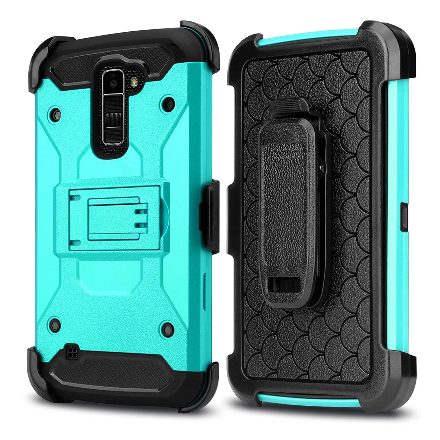 LG Stylo 2 / LG Stylo 2 V Case, Premium Tough Hybrid Holster Triple Layer Protector Case [Kickstand] Swivel Locking Belt Clip for LG Stylo 2 / LG Stylo 2 V - Teal