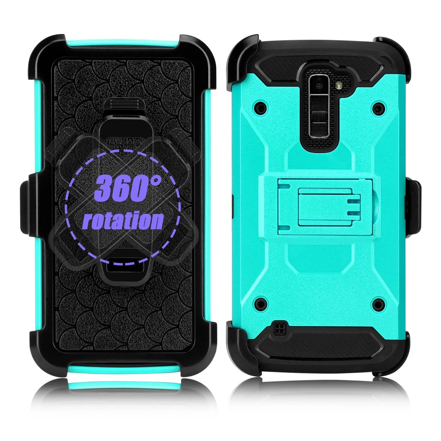 LG Stylo 2 / LG Stylo 2 V Case, Premium Tough Hybrid Holster Triple Layer Protector Case [Kickstand] Swivel Locking Belt Clip for LG Stylo 2 / LG Stylo 2 V - Teal