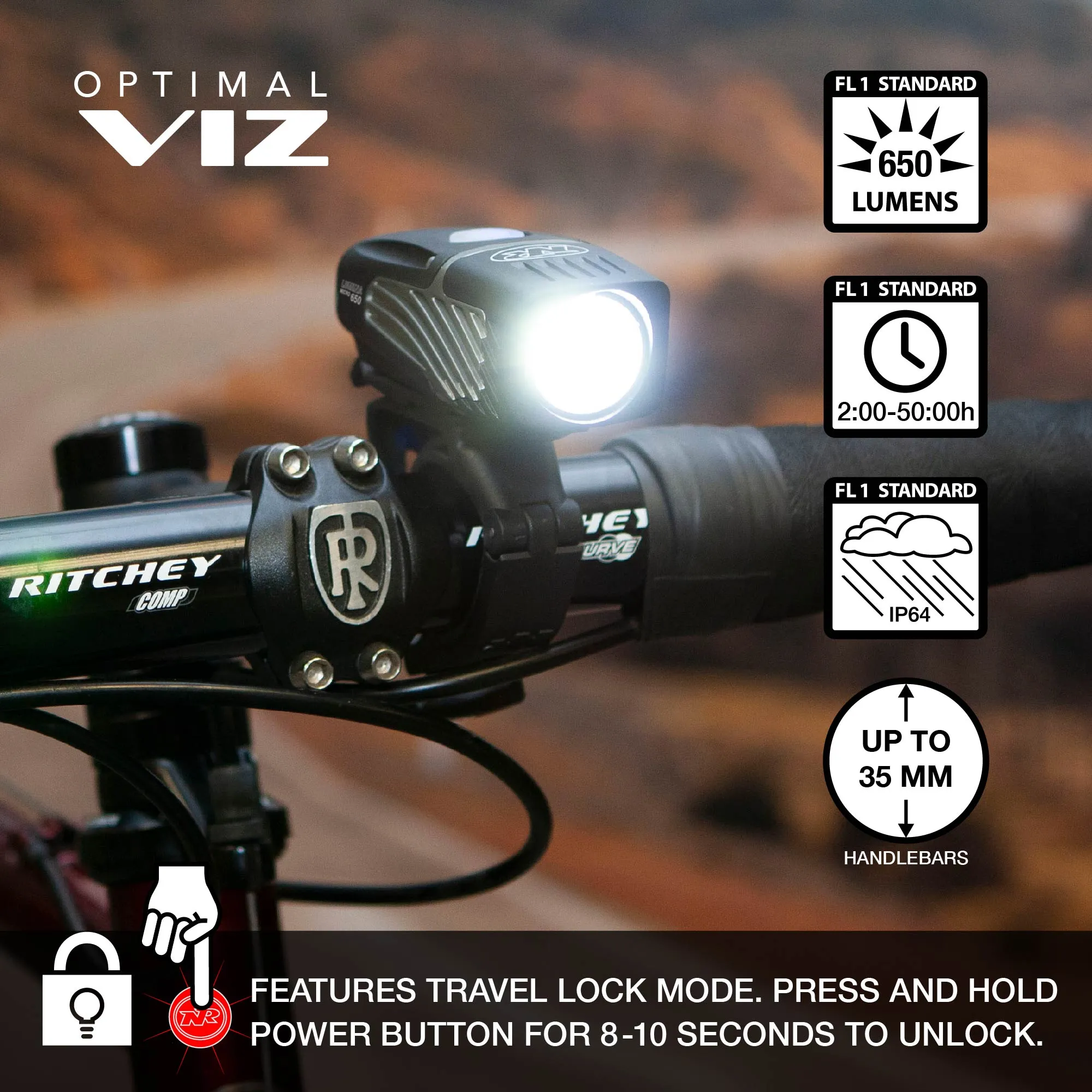 Lumina™ Micro 650 and Vmax ™ 150 Combo Front and Rear Light Set
