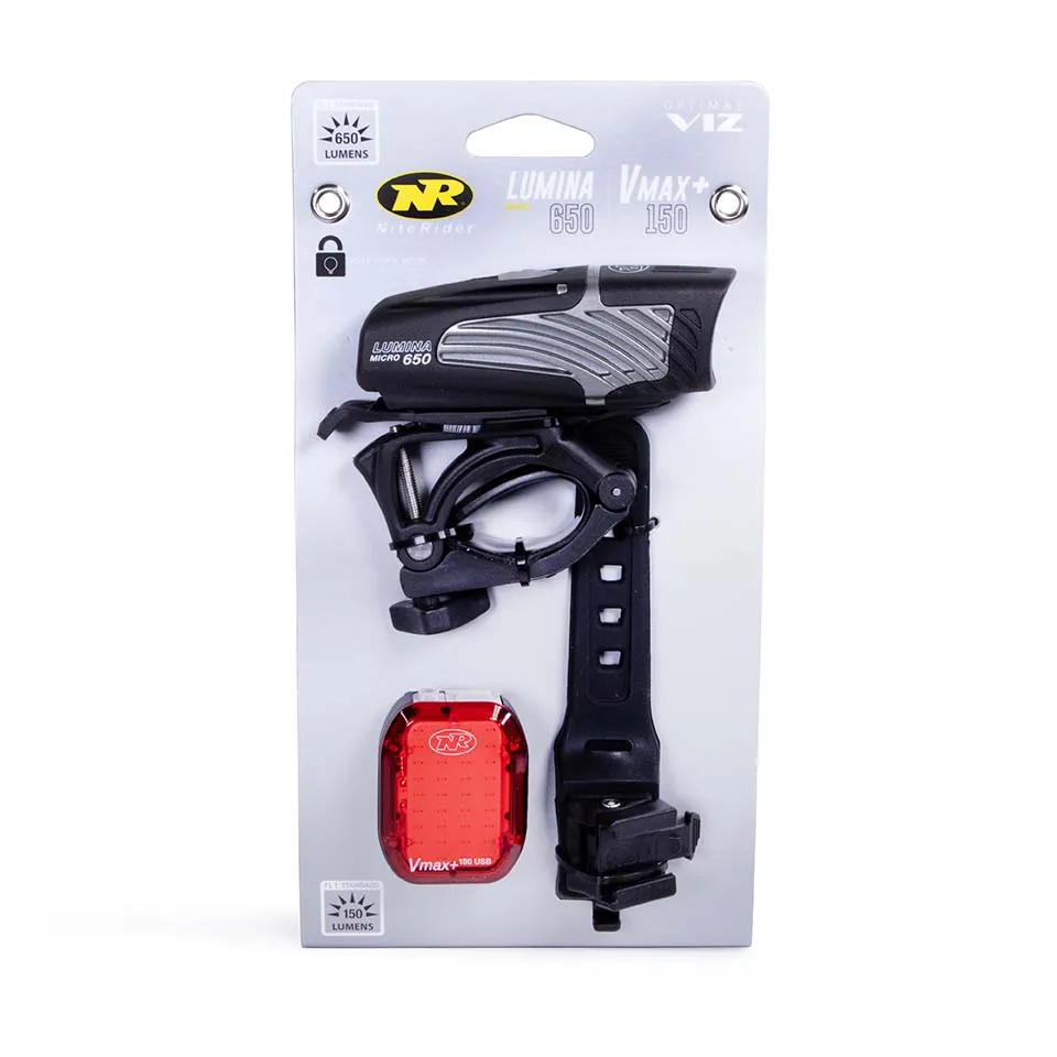 Lumina™ Micro 650 and Vmax ™ 150 Combo Front and Rear Light Set