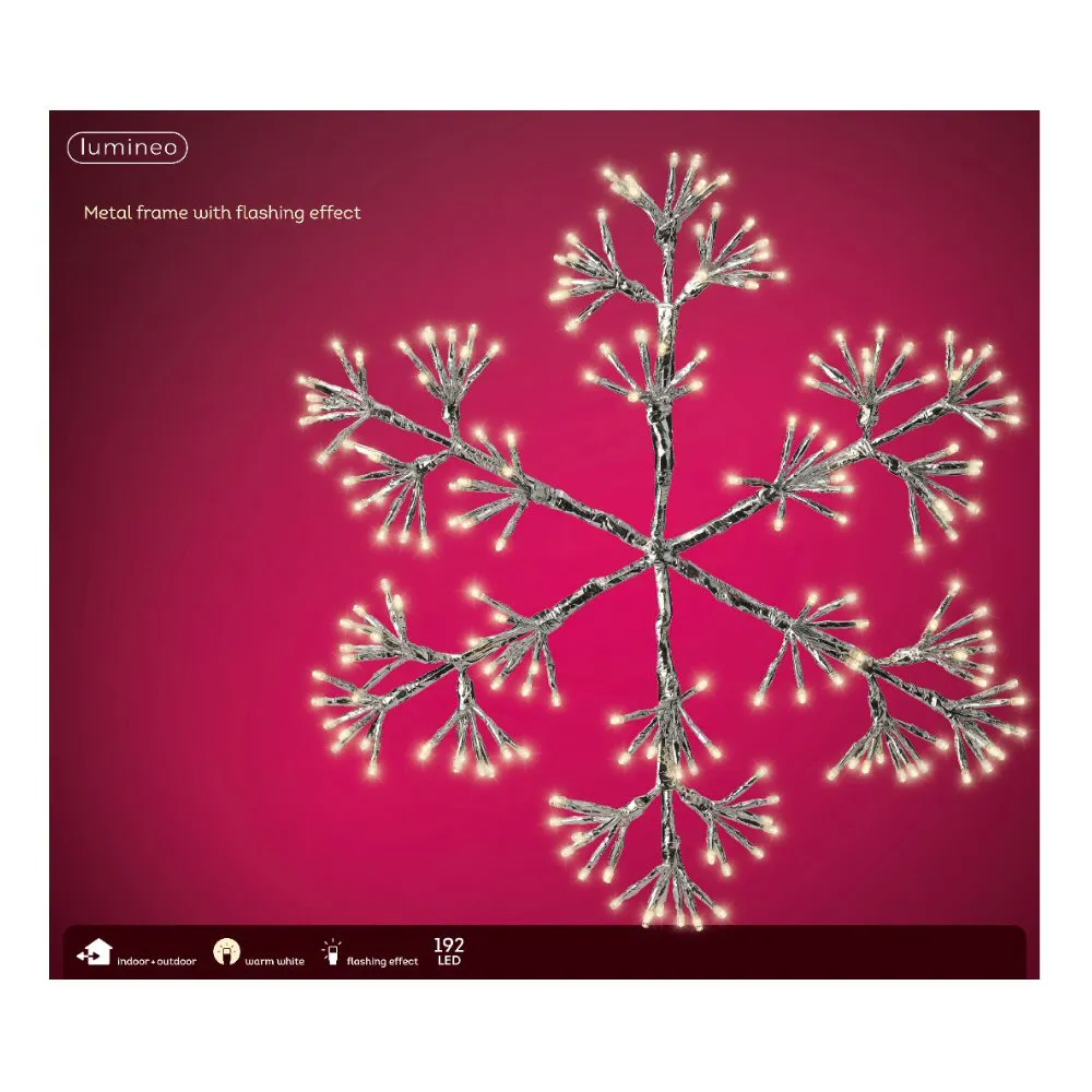 Lumineo 48cm 19 Warm White LED Flashing Snowflake Light